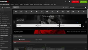 Página de Betsafe Perú