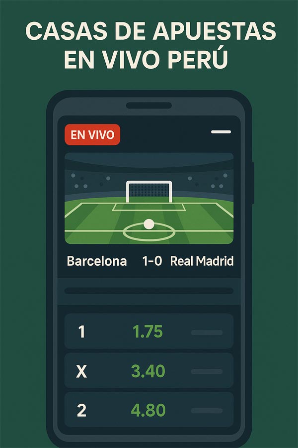 Interfaz de apuestas deportivas en vivo en Perú